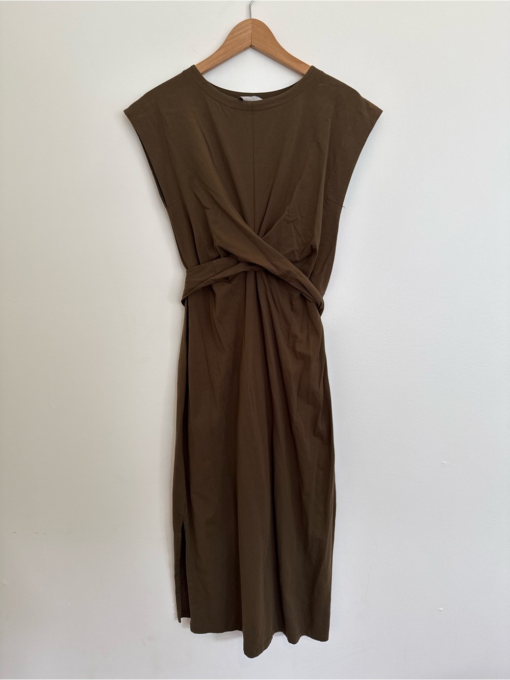 Modern Citizen Brown Twist-Front Midi Dress